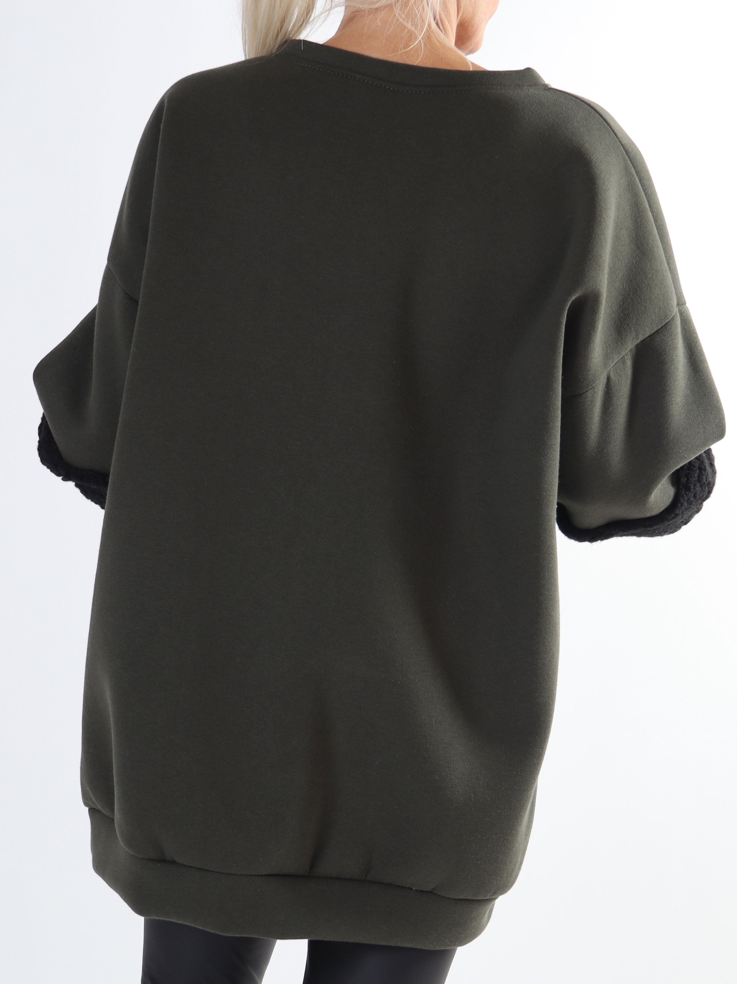 Fenya - Plus size sweatshirt detaljeret med blødt plys